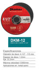 Disco corte acero 4 1/2" 115x22 DKM-12 - DKAMAX