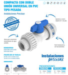 LLave paso doble union universal s/rosca 1/2" pesado - PCP