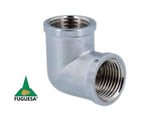 Codo bronce cromado pesado con rosca 1/2"x90° - Fuguesa