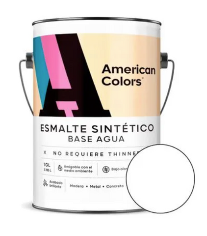 ESMALTE AL AGUA BASE BLANCO 1 GL - AMERICAN COLORS