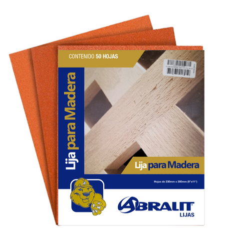 LIJA PARA MADERA, GR.220: 9" X 11" - ABRALIT