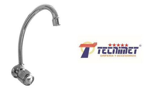 Caño lavatorio cocina cromado pared - Tecnimet