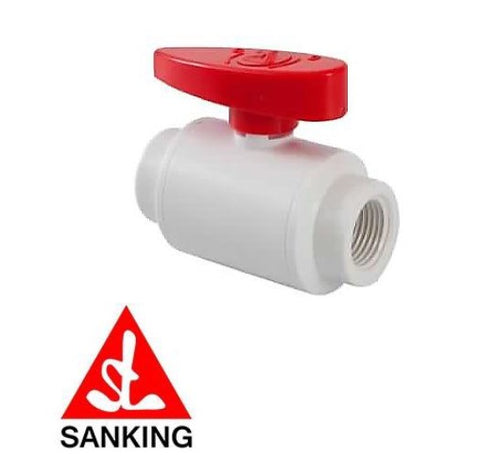 Llave de paso pvc con rosca 1/2" - Sanking