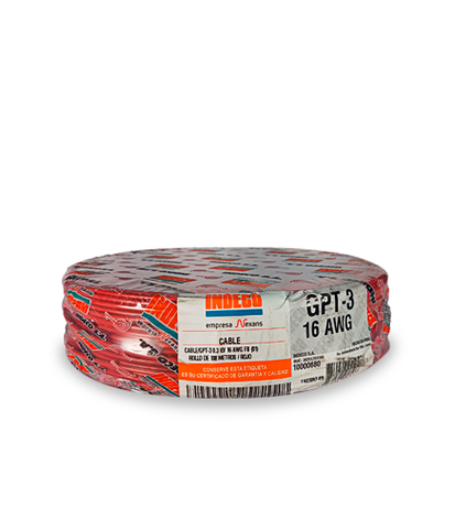 Cable gpt N16 rojo c/metro - Indeco