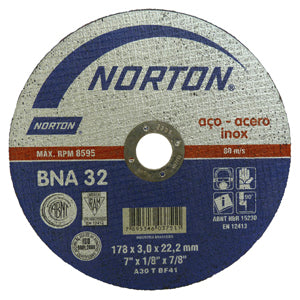 Disco corte p/metal 173x3x22.2 BNA32 ( 7" ) - Norton