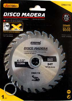 Disco corte p/madera 4 1/2" DMA116 - Importado