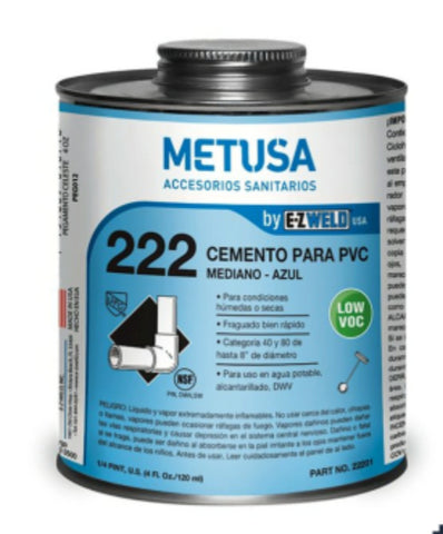 Pegamento p/tubos RAIN azul 4 Oz - Metusa