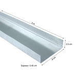 Riel 3 5/8" DRYWALL 90x25x0.45MMx3M - K-LIBRE