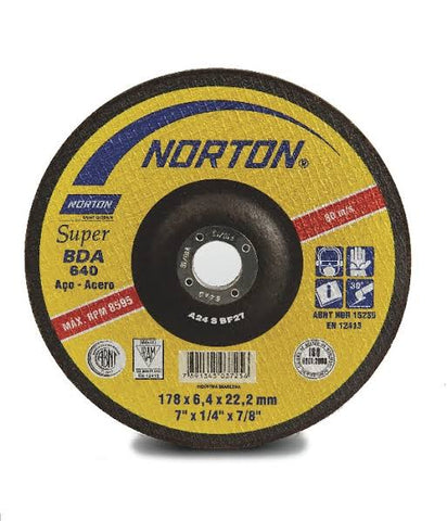 Disco desbaste para metal 7"×1/4"×7/8" - Norton