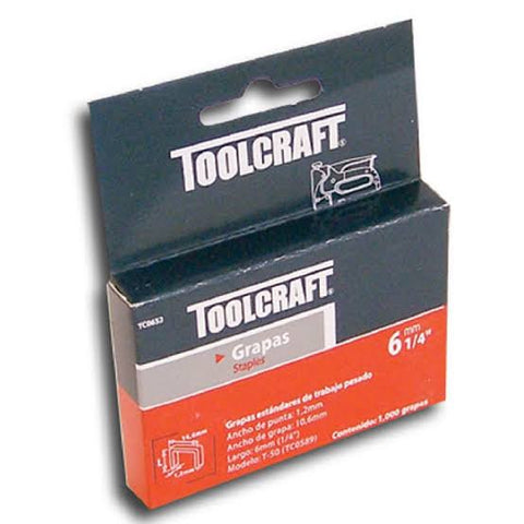 Grapa p/madera 1/4" 6mm T-50 - TOOLCRAFT