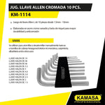 Juego llaves allen 10pcs KM-1114 - Kamasa